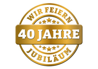 Sticker Wir feiern 40 Jahre Jubiläum
