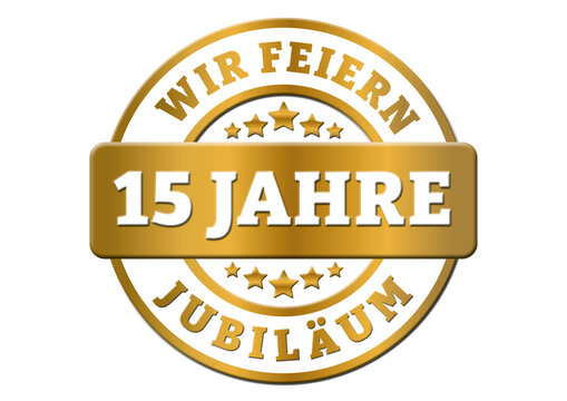 Sticker Wir feiern 15 Jahre Jubil&auml;um