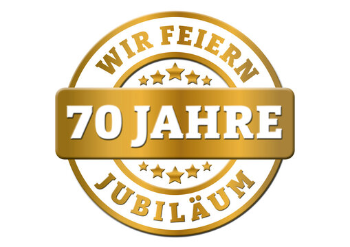 Sticker Wir feiern 70 Jahre Jubil&auml;um