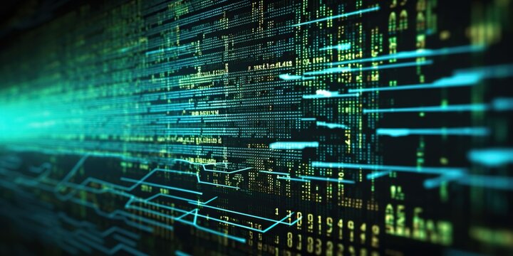 Computer screen displaying complex coding project with lines of code and symbols, concept of Programming Logic, created with Generative AI technology