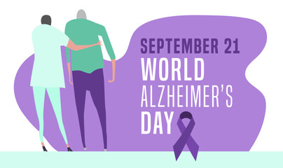 World alzheimers day. September 21. Editable vector illustration