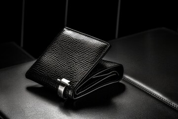 Illustration of a wallet placed on a table in a simple and minimalist style, created using generative AI