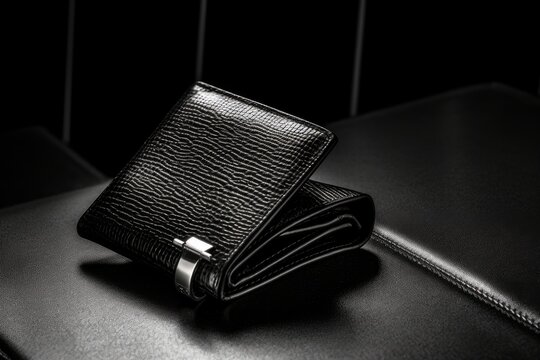 Illustration of a wallet placed on a table in a simple and minimalist style, created using generative AI