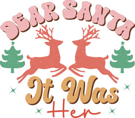 Retro Christmas Sublimation Design