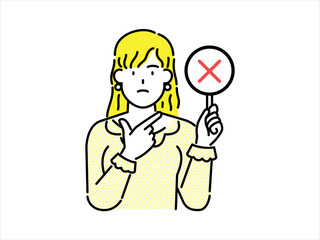 girl holding false sign
