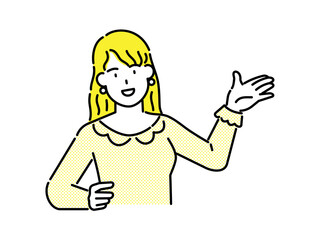 Female character in a positive pose with arms raised in joy.
