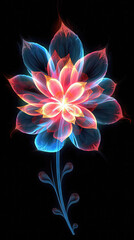 Abstract fractal flower on a black background