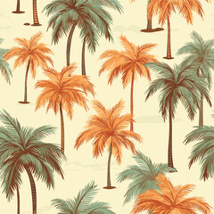 Seamless Colorful Hawaii Palms Pattern. Seamless pattern of Hawaii Palms in colorful style. Add color to your digital project with our pattern!