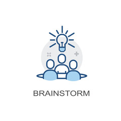 simple illustration teamwork icon with blue and slightly gray lines, suitable for use in your presentation business, website icon, marketing tools, simple and easy to apply