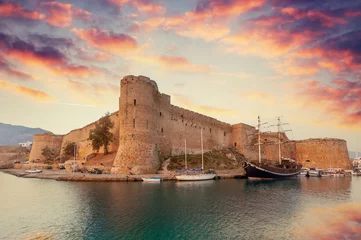 Foto op Canvas Kyrenia harbour view. Kyrenia harbour is currently a famous tourist resort in Northern Cyprus. © nejdetduzen