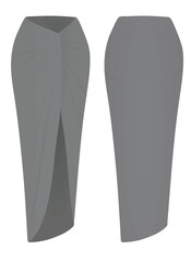 Grey elegant skirt. vector illustration
