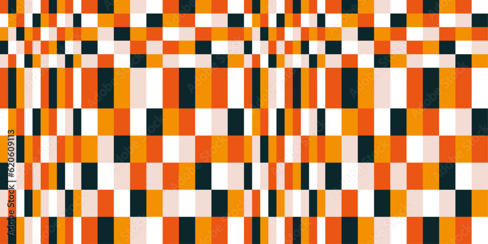 Aufkleber Mosaic checkerboard background from squares and rectangles. Vector repeating canvas from chess background.