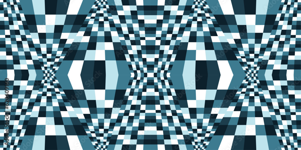 Aufkleber Mosaic checkered canvas. Vector repeating canvas from chess background.