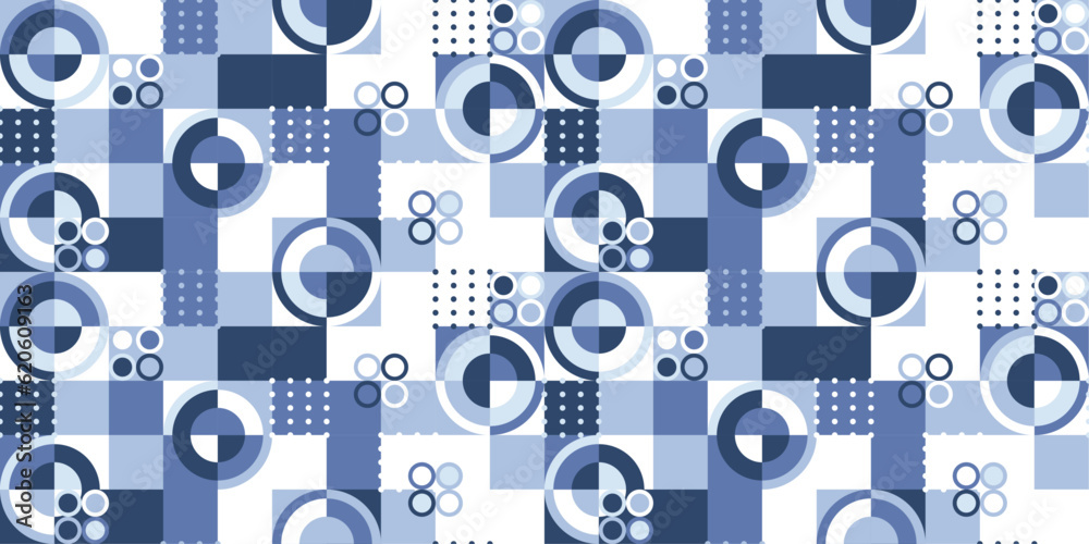 Poster Retro and flat colored mosaic background. Vector retro mosaic background. Flat style retro background.