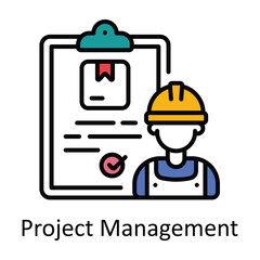Project Management Filled Outline Icon Design illustration. Smart Industries Symbol on White background EPS 10 File