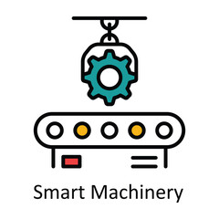 Smart Machinery Filled Outline Icon Design illustration. Smart Industries Symbol on White background EPS 10 File