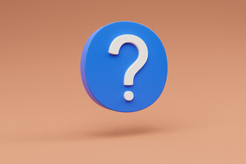 floating web icon symbol question mark on colorfull infinite background; https domain secure encryption concept; 3d illustration