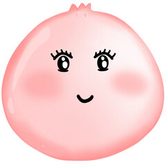 pink cheek buns illustration white background