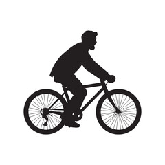 Athlete riding a bike. Bicycle and human. Vector white background. ESP10