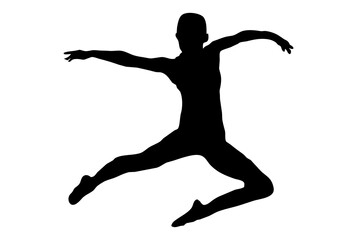 Fototapeta na wymiar Dancer silhouette dancing human model shadow dance illustration art