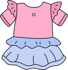 Clothes Girl decorative design element for website, presentation, flyer, brochure, printing, application. illustration style