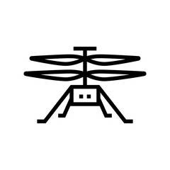 mars helicopter planet line icon vector. mars helicopter planet sign. isolated contour symbol black illustration © vectorwin