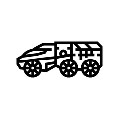 mars rover planet line icon vector. mars rover planet sign. isolated contour symbol black illustration
