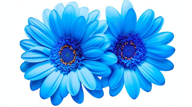 Exotic Blue Flowers in Macro. High Quality Isolated Blooms for Anniversary, Wedding, and Women's Day Greeting Card Design: Generative AI