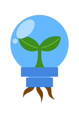 Earth Day Element Illustration, Green Energy For Sustainable Development Technology. Go Green And  Recyclable Symbol