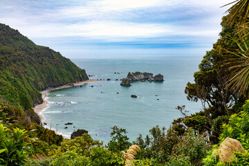 View from Knights Point lookout West Coast of South Island New Zealand