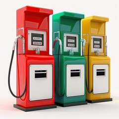 ai generated illustration  gasoline pump isolated white background