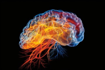 Illustration of the human brain, created using generative AI