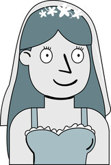 Corpse Bride Character Halloween decorative design element for website, presentation, flyer, brochure, printing, application. illustration style