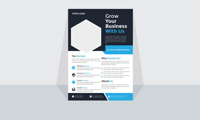 Corporate business flyer template. Professional Design. Poster, design, brochure cover design layout background, gradient color flyer vector template in A4 size Free Vector.
