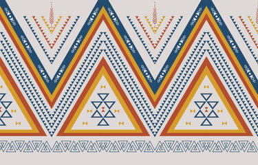 Geometrics ethnic Aztec seamless pattern in tribal. Design for background, fabric, clothing, dress, bag, scarf, wallpaper, rug, curtain, carpet. Native background. Navajo motifs. Vector illustration.