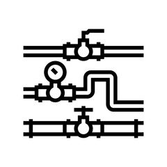 pipeline system petroleum engineer line icon vector. pipeline system petroleum engineer sign. isolated contour symbol black illustration