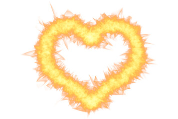 Fire heart orange love symbol flame artwork
