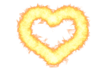 Fire heart orange love symbol flame artwork