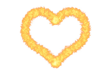 Fire heart orange love symbol flame artwork
