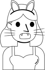 Cat Girl Character Halloween Icon
