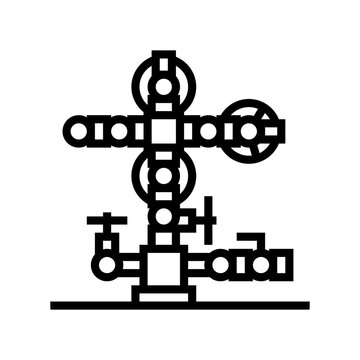oil wellhead petroleum engineer line icon vector. oil wellhead petroleum engineer sign. isolated contour symbol black illustration