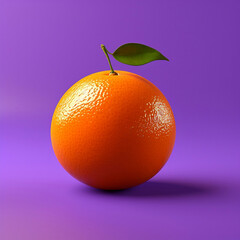 Orange fruit on purple background Generative AI