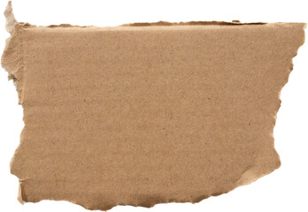 Brown Cardboard paper piece isolated on white background