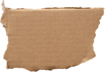 Brown Cardboard paper piece isolated on white background
