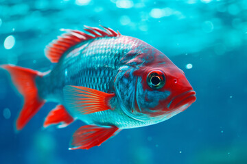 Fototapeta premium Free photo a clear blue sea colorful fish swim photography