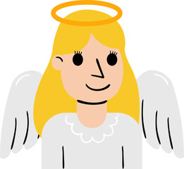 Angel Character Halloween Flat Illustration