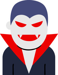 Dracula Character Halloween Flat Illustration