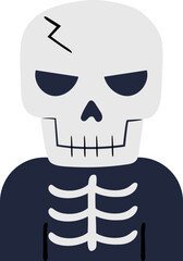Skeleton Character Halloween Flat Illustration