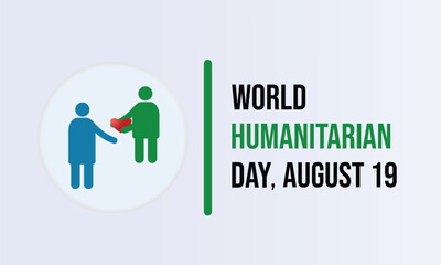 World Humanitarian day observed each year on August 19th.Banner poster design template.