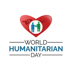 World Humanitarian day observed each year on August 19th.Banner poster design template.